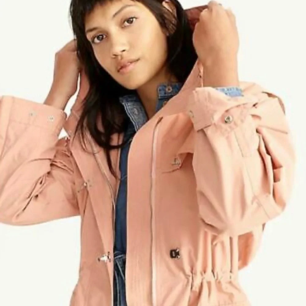 J.Crew Utility Lightweight Hooded Jacket - Warm Taupe Color Size M (New W/O Tag) - Picture 4 of 14